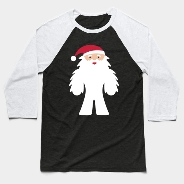 Funny Yeti Santa Claus Baseball T-Shirt by MedleyDesigns67